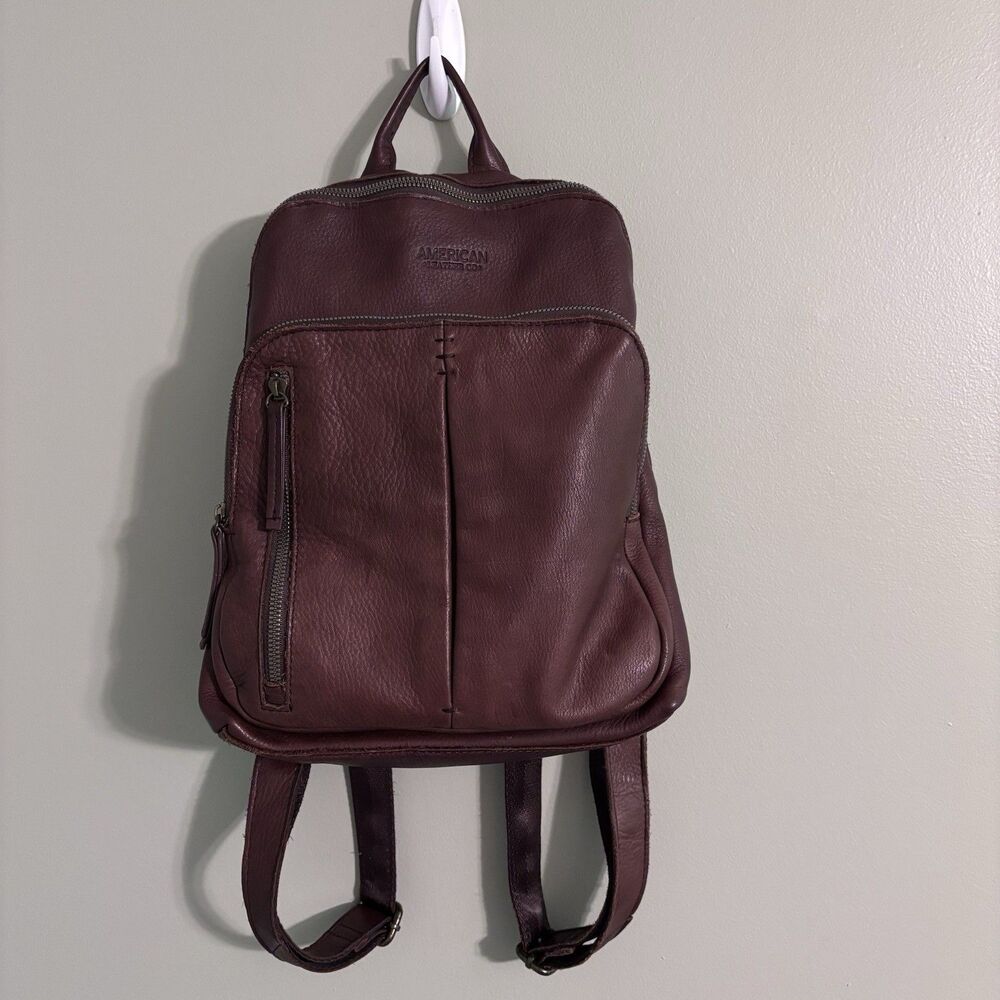 American Leather Co Cleveland Leather Smooth Backpack Travel Bag Purse MSRP $225